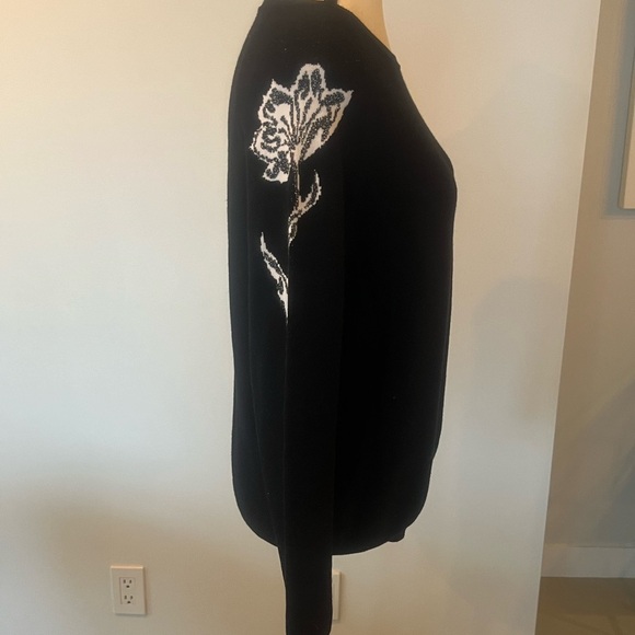 Blugirl Knit Sweater w/ Floral Sleeves & Subtle Sparkle – M - Picture 4 of 13